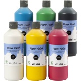 Temperafarbe, Matt, Halbdeckend, Sortierte Farben, 6x500 ml/ 1 Pck