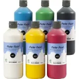 Temperafarbe, Matt, Halbdeckend, Sortierte Farben, 6x500 ml/ 1 Pck