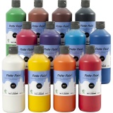 Temperafarbe, Matt, Halbdeckend, Sortierte Farben, 12x500 ml/ 1 Pck