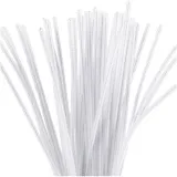 Pfeifenreiniger, L 30 cm, Dicke 4 mm, Weiß, 50 Stk/ 1 Pck