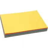 Farbkarton, A4, Blatt 210x297 mm, 180 g, Sortierte Farben, 12x10 Bl./ 1 Pck