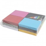 Farbkarton, A6, Blatt 105x148 mm, 180 g, Sortierte Farben, 12x100 Bl./ 1 Pck