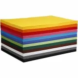 Farbkarton, A2, Blatt 420x594 mm, 180 g, Sortierte Farben, 12x100 Bl./ 1 Pck