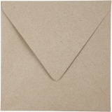 Recycelter Umschlag, Umschlaggröße 16x16 cm, 120 g, Natur, 50 Stk/ 1 Pck