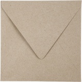 Recycelter Kuvert, Umschlaggröße 16x16 cm, 120 g, Natur, 50 Stk/ 1 Pck