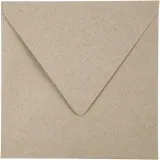 Recycling-Briefumschläge, Umschlaggröße 16x16 cm, 120, Natur, 50 Stk/ 1 Pck