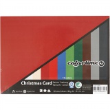 Weihnachts-Karton, A5, 150x210 mm, 180 g, Sortierte Farben, 60 Bl. sort./ 1 Pck