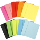 Farbige Briefumschläge - Sortiment, Umschlaggröße 16x16 cm, 80 g, Sortierte Farben, 10x10 Stk/ 1 Pck