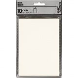 Karten, Kartengröße 10,5x15 cm, 220 g, Naturweiß, 10 Stk/ 1 Pck