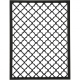Block aus Karton mit Spitzen-Muster, A6, 104x146 mm, 200 g, Schwarz, Natur, Grau, Weiß, 24 Stk/ 1 Pck