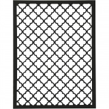 Block aus Karton mit Spitzen-Muster, A6, Blatt 104x146 mm, 200 g, Schwarz, Natur, Grau, Weiß, 24 Stk/ 1 Pck