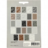Block aus Karton mit Spitzen-Muster, A6, Blatt 104x146 mm, 200 g, Schwarz, Natur, Grau, Weiß, 24 Stk/ 1 Pck
