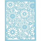 Block aus Karton mit Spitzen-Muster, A6, Blatt 104x146 mm, 200 g, Blau, Hellblau, Dunkelblau, Flieder, 24 Stk/ 1 Pck