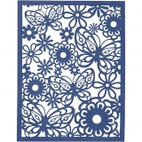 Block aus Karton mit Spitzen-Muster, A6, 104x146 mm, 200 g, Blau, Hellblau, Dunkelblau, Flieder, 24 Stk/ 1 Pck
