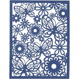 Block aus Karton mit Spitzen-Muster, A6, Blatt 104x146 mm, 200 g, Blau, Hellblau, Dunkelblau, Flieder, 24 Stk/ 1 Pck