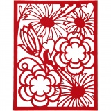 Block aus Karton mit Spitzen-Muster, A6, Blatt 104x146 mm, 200 g, Orange, Pink, Rot, Rosa, 24 Stk/ 1 Pck