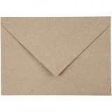 Recycelter Umschlag, Umschlaggröße 11,5x16 cm, 120 g, Beige, 50 Stk/ 1 Pck