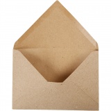 Recycelter Kuvert, Umschlaggröße 11,5x16 cm, 120 g, Natur, 50 Stk/ 1 Pck