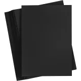 Karton, einfärbig, A5, Blatt 148x210 mm, 200 g, Schwarz, 100 Bl./ 1 Pck