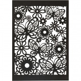 Karton mit Spitze, Blatt 10,5x15 cm, 200 g, Schwarz, 10 Stk/ 1 Pck