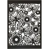 Karton mit Spitze, Blatt 10,5x15 cm, 200 g, Schwarz, 10 Stk/ 1 Pck