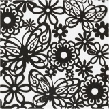 Karton mit Spitze, Blatt 10,5x15 cm, 200 g, Schwarz, 10 Stk/ 1 Pck