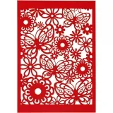 Karton mit Spitze, Blatt 10,5x15 cm, 200 g, Rot, 10 Stk/ 1 Pck
