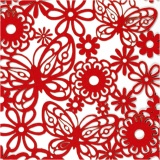 Karton mit Spitze, Blatt 10,5x15 cm, 200 g, Rot, 10 Stk/ 1 Pck