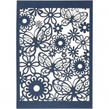 Karton mit Spitze, Blatt 10,5x15 cm, 200 g, Blau, 10 Stk/ 1 Pck