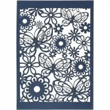 Karton mit Spitze, Blatt 10,5x15 cm, 200 g, Blau, 10 Stk/ 1 Pck