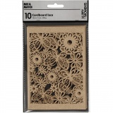 Karton mit Spitze, Blatt 10,5x15 cm, 200 g, Natur, 10 Stk/ 1 Pck