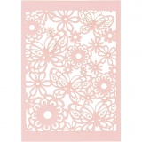 Karton mit Spitze, Blatt 10,5x15 cm, 200 g, Rosa, 10 Stk/ 1 Pck