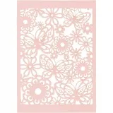 Karton mit Spitze, Blatt 10,5x15 cm, 200 g, Rosa, 10 Stk/ 1 Pck