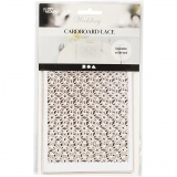 Karton mit Spitze, Blatt 10,5x15 cm, 200 g, Naturweiß, 10 Stk/ 1 Pck