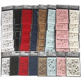 Karton mit Spitze, Blatt 10,5x15 cm, 200 g, Sortierte Farben, 8x10 Pck/ 1 Pck