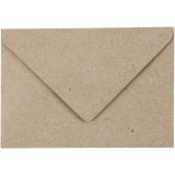 Recycelter Kuvert, Umschlaggröße 7,8x11,5 cm, 120 g, Natur, 50 Stk/ 1 Pck