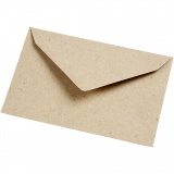Recycelter Kuvert, Umschlaggröße 7,8x11,5 cm, 120 g, Natur, 50 Stk/ 1 Pck