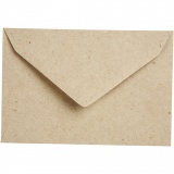 Recycelter Umschlag, Umschlaggröße 7,8x11,5 cm, 120 g, Natur, 50 Stk/ 1 Pck
