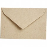 Recycelter Kuvert, Umschlaggröße 7,8x11,5 cm, 120 g, Natur, 50 Stk/ 1 Pck