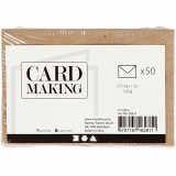 Recycelter Kuvert, Umschlaggröße 7,8x11,5 cm, 120 g, Natur, 50 Stk/ 1 Pck