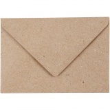 Recycelter Kuvert, Umschlaggröße 7,8x11,5 cm, 120 g, Natur, 50 Stk/ 1 Pck