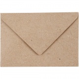 Recycelter Umschlag, Umschlaggröße 7,8x11,5 cm, 120 g, Natur, 50 Stk/ 1 Pck