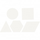 Stickkarton, Geometrische Formen, Größe 10-17 cm, Weiß, 20 Stk/ 1 Pck