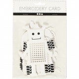 Stickkarton, Tiere & Roboter, H 8-13 cm, B 8-13 cm, Weiß, 6x3 Stk/ 1 Pck