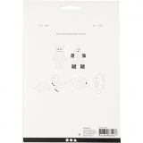 Stickkarton, Tiere & Roboter, H 8-13 cm, B 8-13 cm, Weiß, 6x3 Stk/ 1 Pck