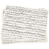 Bedrucktes Kraftpapier, Musiknoten, A4, Blatt 210x297 mm, 100 g, 10 Bl./ 1 Pck