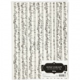 Bedrucktes Kraftpapier, Musiknoten, A4, Blatt 210x297 mm, 100 g, 10 Bl./ 1 Pck
