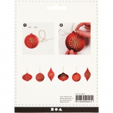 Stickkarten, Weihnachtsmotive, H 8,5-12 cm, Lochgröße 3 mm, Metallic-Rot, 8 Stk/ 1 Pck