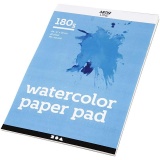 Aquarellblock, A4, Blatt 210x297 mm, 180 g, Weiß, 20 Bl./ 1 Stk