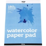 Aquarellblock, A4, Blatt 210x297 mm, 180 g, Weiß, 20 Bl./ 1 Stk